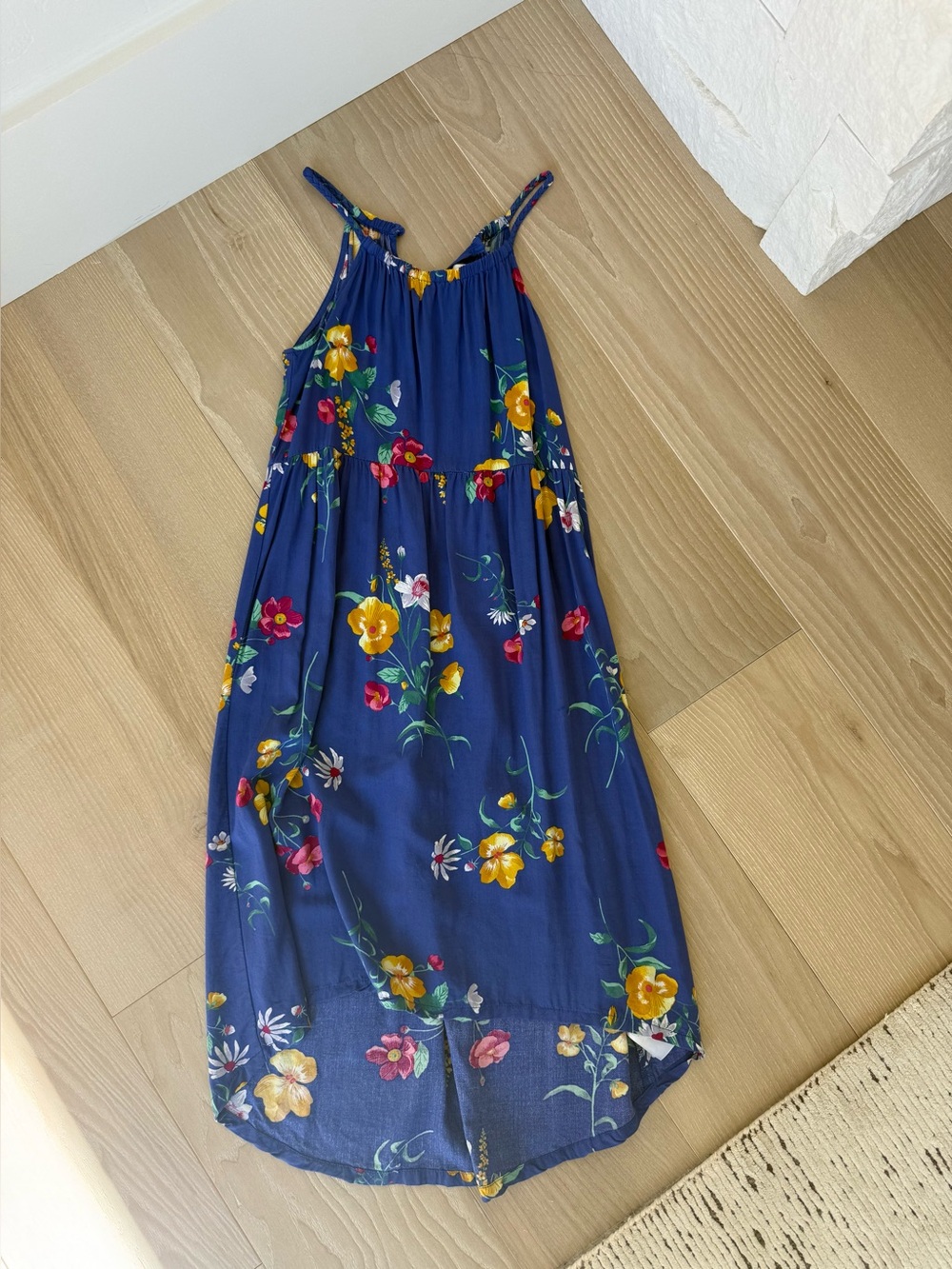 Old Navy Blue Floral Spaghetti-Strap Dress